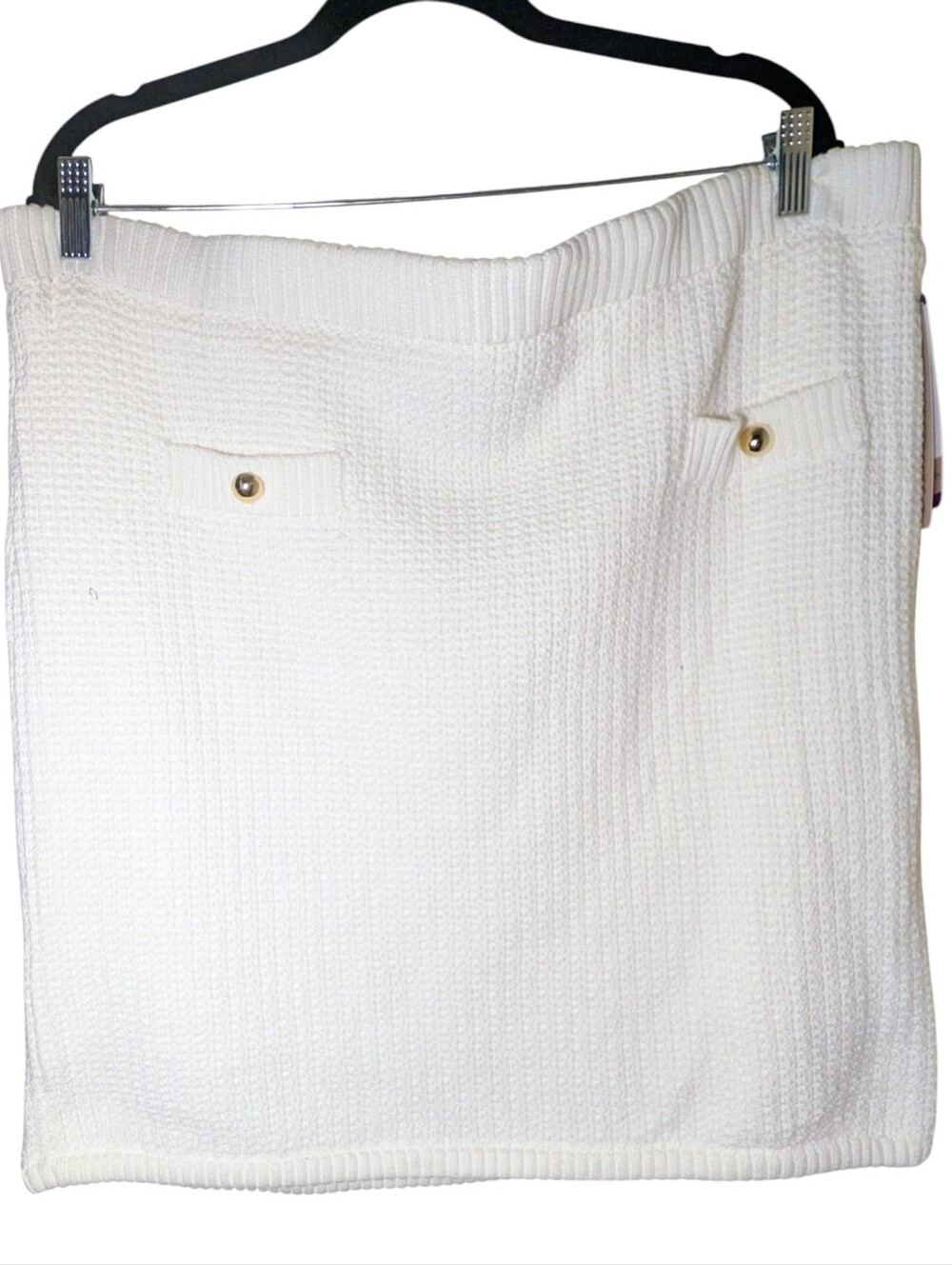 French Connection Cream Knit Mini Sweater Skirt XXL NWT